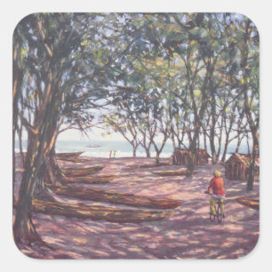 Pegatina Cuadrada Boat Yard Kafountine 1998