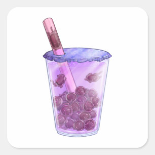 Pegatina Cuadrada Boba Cats