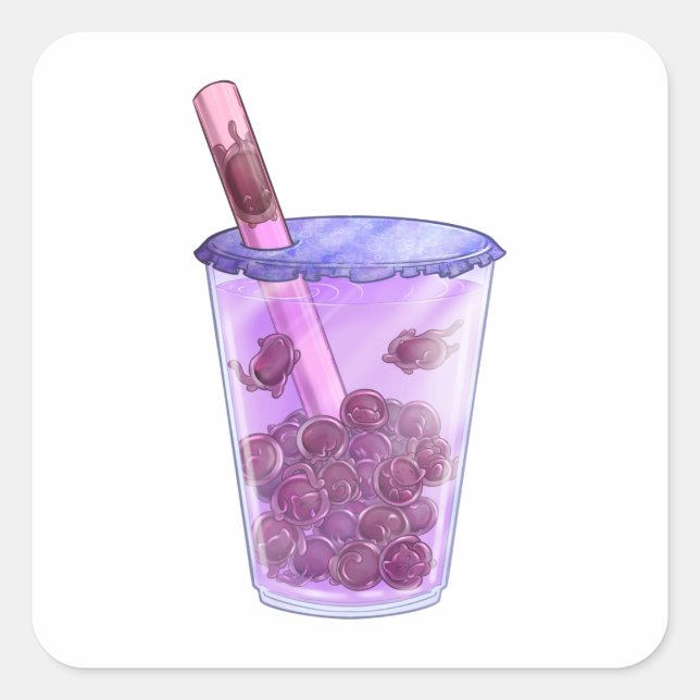 Pegatina Cuadrada Boba Cats (Anverso)