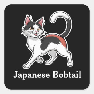 Pegatina Cuadrada Bobtail japonés