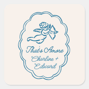 Pegatina Cuadrada Boda