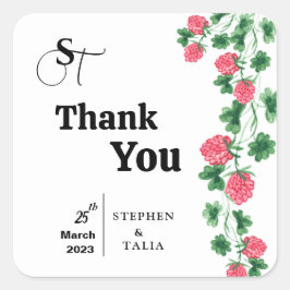 Pegatina Cuadrada Boda