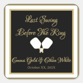 Pegatina Cuadrada Boda Actividad de Fin de Semana Bolas de Picklebal