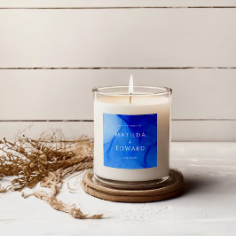 Pegatina Cuadrada Boda Azul Marino Negrita Tinta Moderna Personaliza