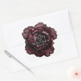 Pegatina Cuadrada Boda barroco gótico de peonías