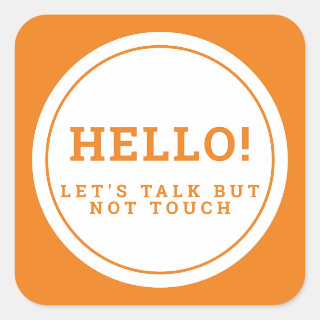 Pegatina Cuadrada Boda cuidado de invitado de distanciamiento social (Anverso)