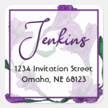 Boda de acuarela morado floral