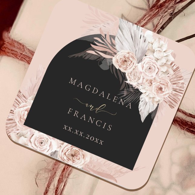 Pegatina Cuadrada boda de boho arch (Subido por el creador)