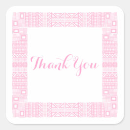 Pegatina Cuadrada Boda de Diseño Étnico Gracias Pegatinas 1