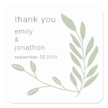 Boda de fecha de nombres de hojas verdes de salvia