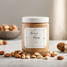 Pegatina Cuadrada Boda de ilustracion negro con dibujos a mano Scrib