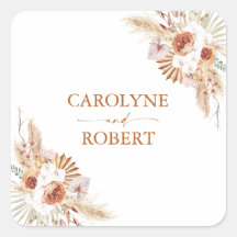 Boda de Pampas Modernas Boheo Terracotta