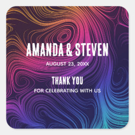 Pegatina Cuadrada Boda De Patrones Guay De Sesenta Círculos De Vibe