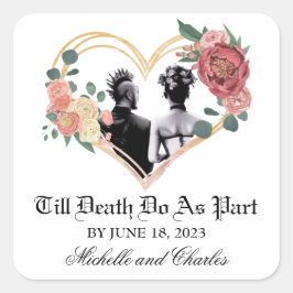 Pegatina Cuadrada Boda de punk