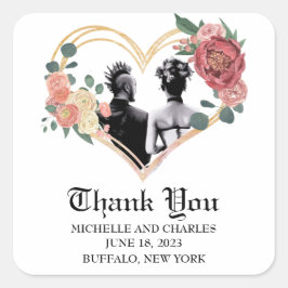 Pegatina Cuadrada Boda de punk