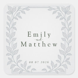 Pegatina Cuadrada Boda de Silverleaf Elven