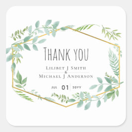 Pegatina Cuadrada Boda de vegetación de jardín