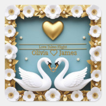 Boda del Cisne Azul con Nombres Personalizados 💍