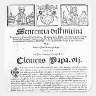 Pegatina Cuadrada Boda del Enrique VIII y de Catherine de Aragón