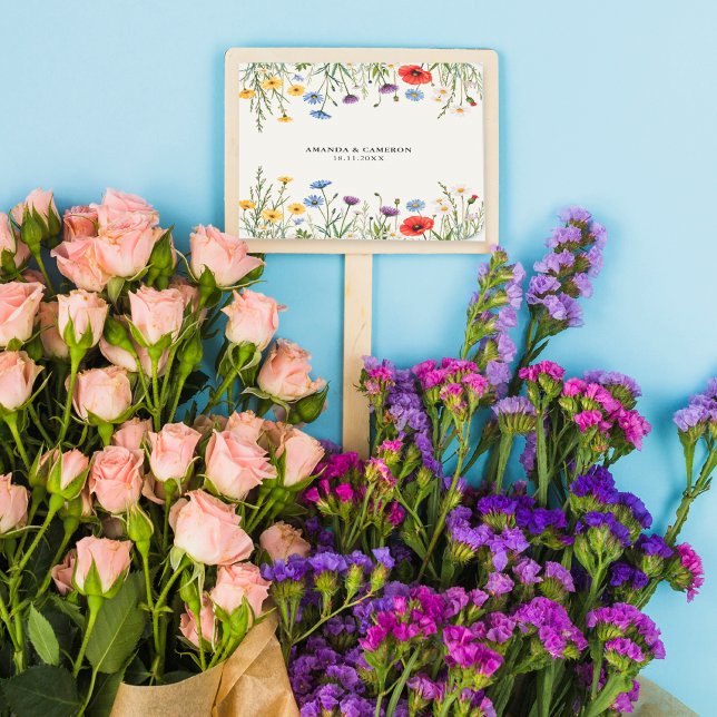 Pegatina Cuadrada Boda del prado de flor salvaje de primavera (Subido por el creador)