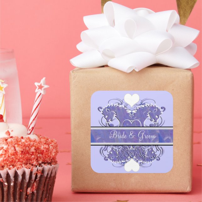 Pegatina Cuadrada Boda del Renacimiento de Lion Rampant (Fiesta)