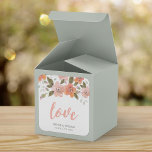 Pegatina Cuadrada Boda Delicada Floral Peach<br><div class="desc">Este pegatina Delicado Floral Love Square incluye una delicada acuarela floral y la palabra "Amor" en un guión moderno de arce de melocotón, perfecto para su boda. Consulte aquí los sellos de invitación y franqueo coincidentes https://www.zazzle.com/collections/peach_delicate_floral_wedding_and_celebrations-119860367950893686?rf=238364477188679314 Personalícelo con sus detalles reemplazando el texto del marcador de posición. Para obtener más...</div>