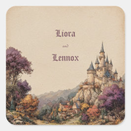 Pegatina Cuadrada Boda en el caprichoso Castillo Crest