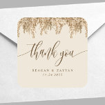 Pegatina Cuadrada Boda exótico Pampas Grass Earthy Boho<br><div class="desc">Pampas Grass Earthy Boho Boda exótico Gracias Pegatina cuadrado</div>