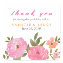 Boda Floral de acuarela Gracias