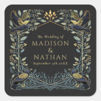 Boda floral de Raven gótico encantado