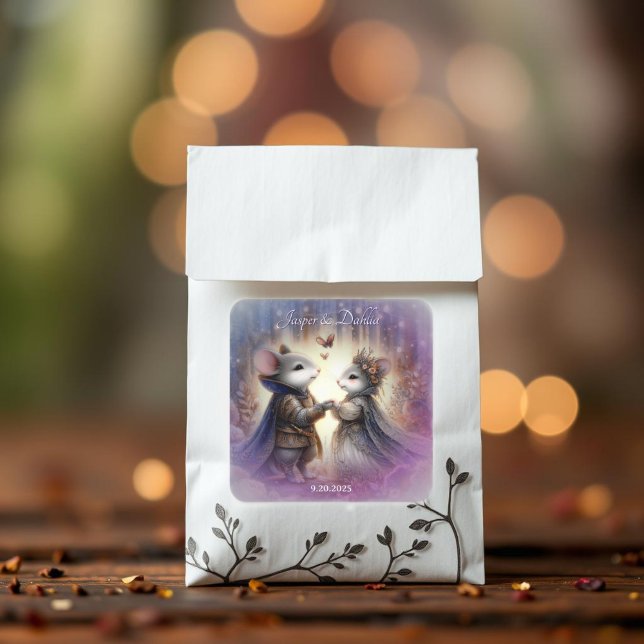 Pegatina Cuadrada Boda forestal de cuento de hadas renacentista enca (Subido por el creador)