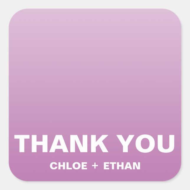 Pegatina Cuadrada Boda Gracias (Anverso)