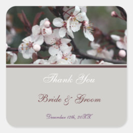 Pegatina Cuadrada boda gracias pegatinas, tarjeta, etc