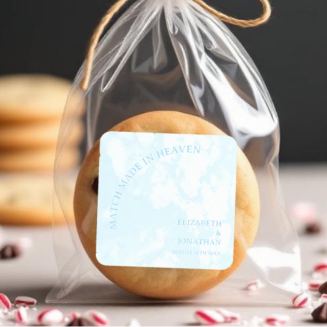 Pegatina Cuadrada Boda hecha en el cielo (Subido por el creador)