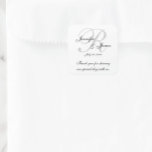 Pegatina Cuadrada Boda Monograma Gracias Pegatinas De Etiquetas<br><div class="desc">Monograma de boda gris, negro y blanco elegante agradeciendo a las etiquetas con mensaje de agradecimiento. Estos bodas les agradecemos a los pegatinas que son la manera perfecta de personalizar sus favores matrimoniales. plantilla de personalizado para la "R" inicial. Añade tus nombres de novia y novio y fecha de boda....</div>