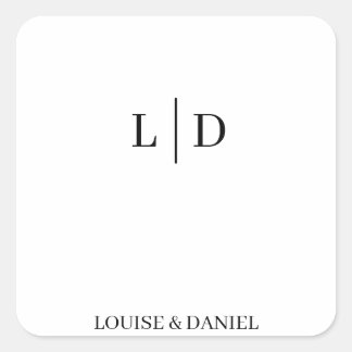 Pegatina Cuadrada Boda personalizado mínimo y simple