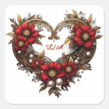 ✨ Boda Romántica Con Corazón De Flor Roja ✨