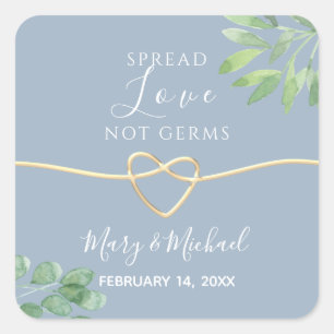 Pegatina Cuadrada Boda Spread Love Not Germs