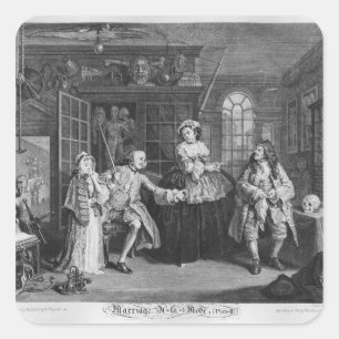 Pegatina Cuadrada Boda un modo del la