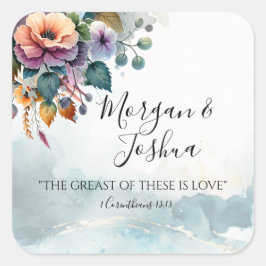 Pegatina Cuadrada Bodas Caídas