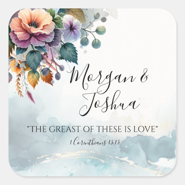 Pegatina Cuadrada Bodas Caídas (Anverso)