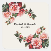 Bodas florales elegantes de rosas rosadas y rojas
