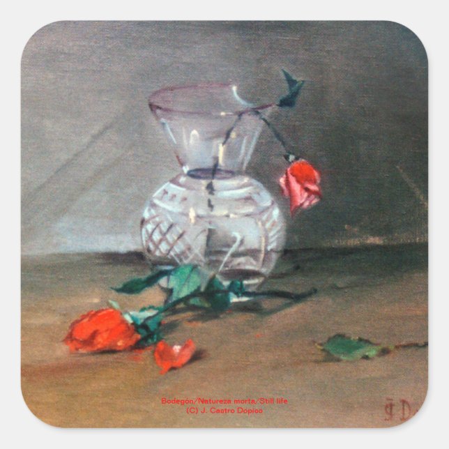 Pegatina Cuadrada Bodegón/Natureza morta/Still life. (Anverso)