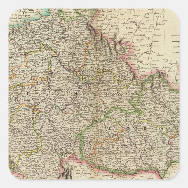 Pegatina Cuadrada Bohemia, Moravia (Anverso)