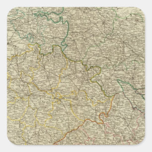 Pegatina Cuadrada Bohemia, Silesia, Moravia, Lusacia