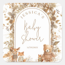 Boho Arch Fall Woodland Animals Baby Shower