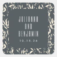 Boho Black Hand Drake Floral Boda Personalizado