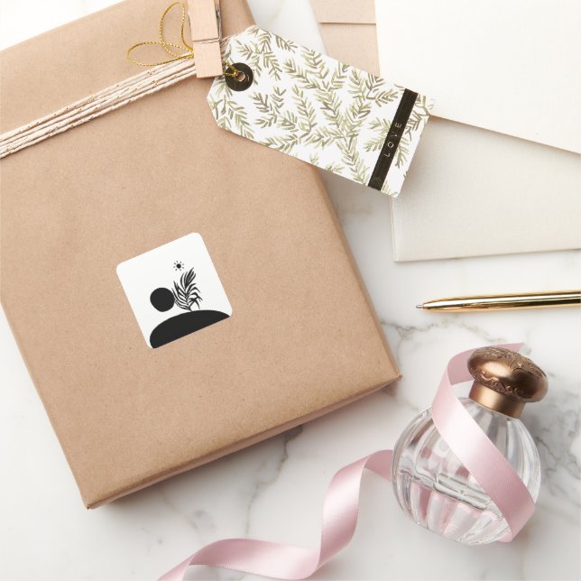 Pegatina Cuadrada boho bohemio floral sol luna (Regalar)