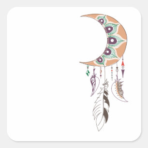 Pegatina Cuadrada Boho dreamcatcher