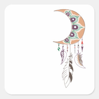 Pegatina Cuadrada Boho dreamcatcher